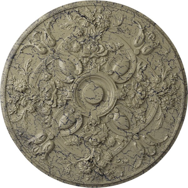 Ekena Millwork Baile Ceiling Medallion (Fits Canopies up to 6"), 31 1/4"OD x 2 1/4"P, Castle Stone Crackle CM31BACSC - main